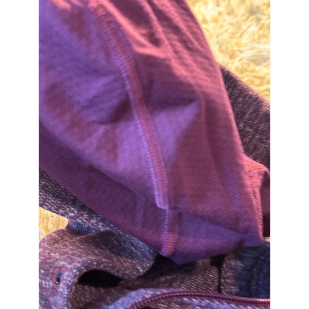 Lululemon Scuba Full Zip Hoodie Heathered Purple Knit Thumbholes Jacket - Picture 6 of 10